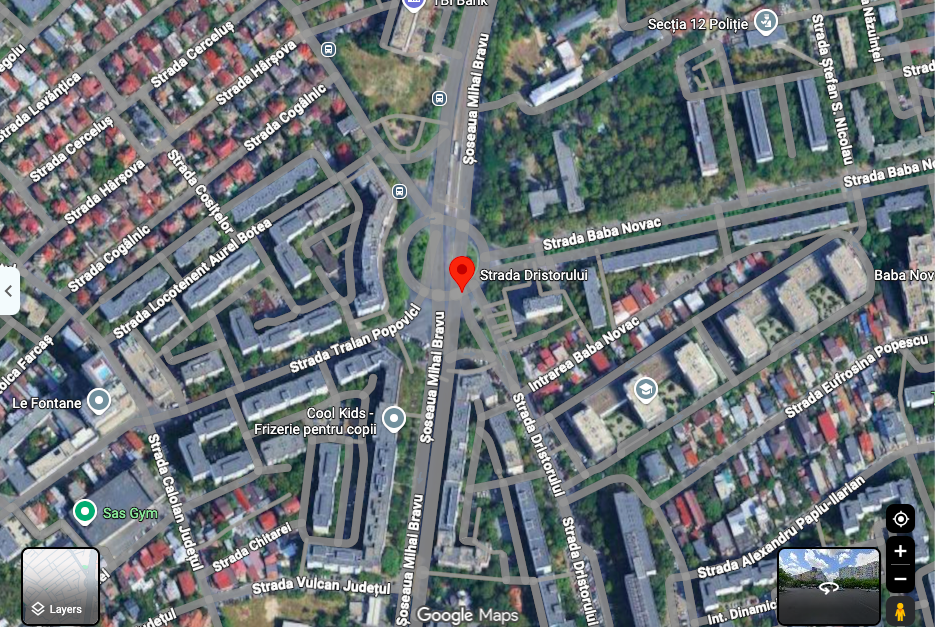 Restricții temporare de trafic pe strada Dristorului. Se reabilitează linia de tramvai. FOTO: Google Maps