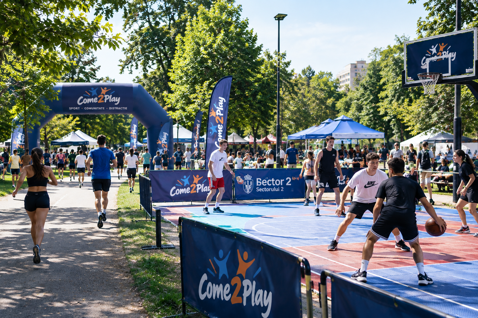 Weekend sportiv în Parcul Național. Bucureștenii din Sectorul 2 așteptați la competiția Come2Play. FOTO: AI