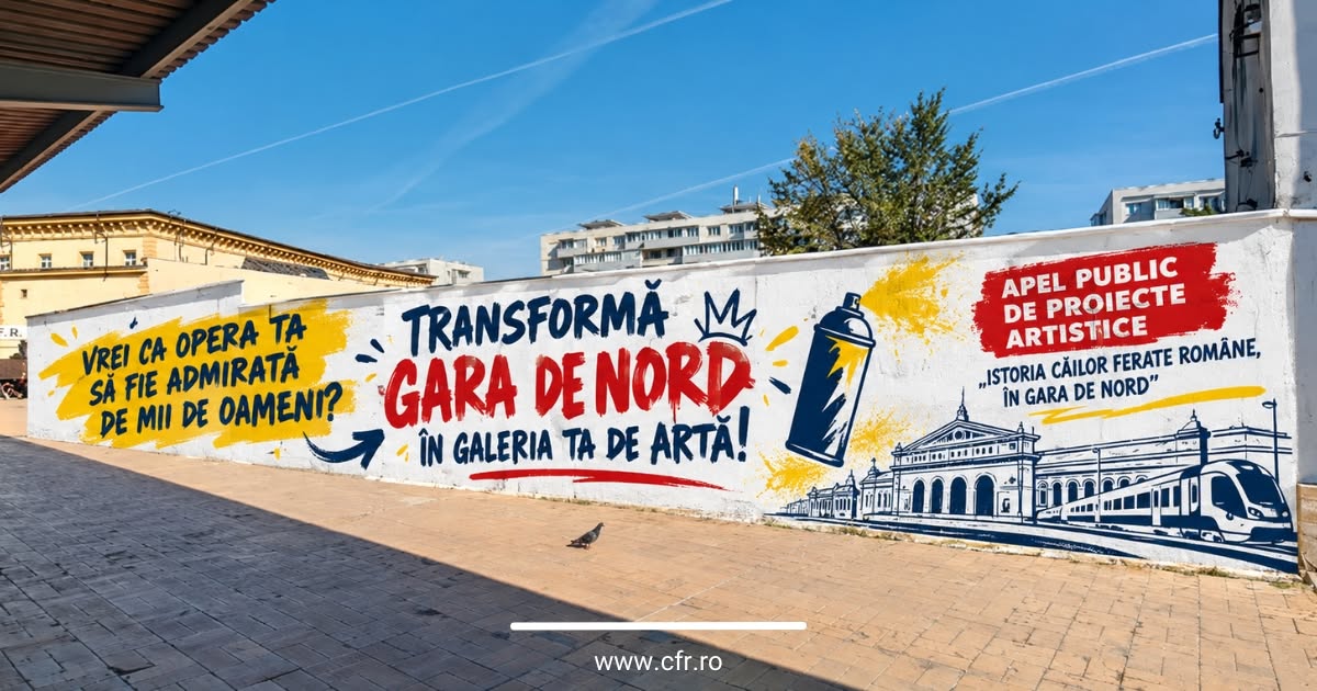 Pictură murală pe linia 14, din Gara de Nord. CFR lansează un concurs de proiecte