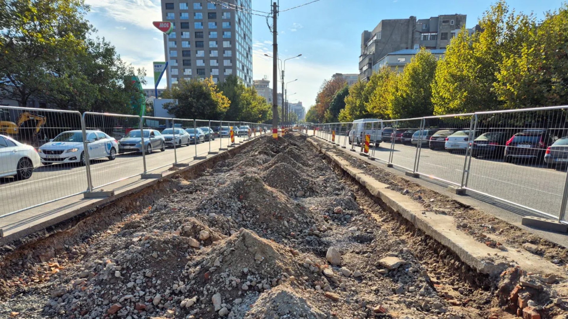 Se demontează vechile șine de tramvai de pe Bulevardul Corneliu Coposu. Când vor fi gata lucrările pe lotul 1