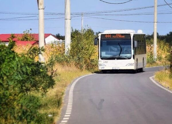 Traseul liniei 444, prelungit în localitatea Piscu.