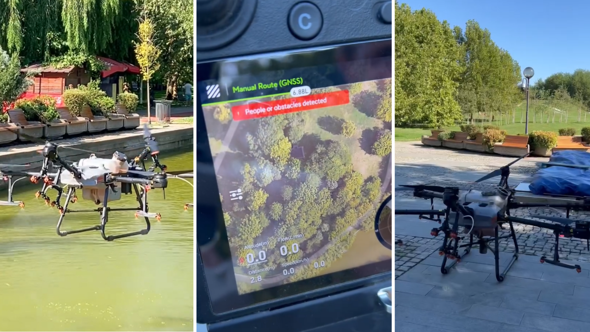 VIDEO | Dezinsecție cu drone, noua metodă testată pe lacurile din Capitală