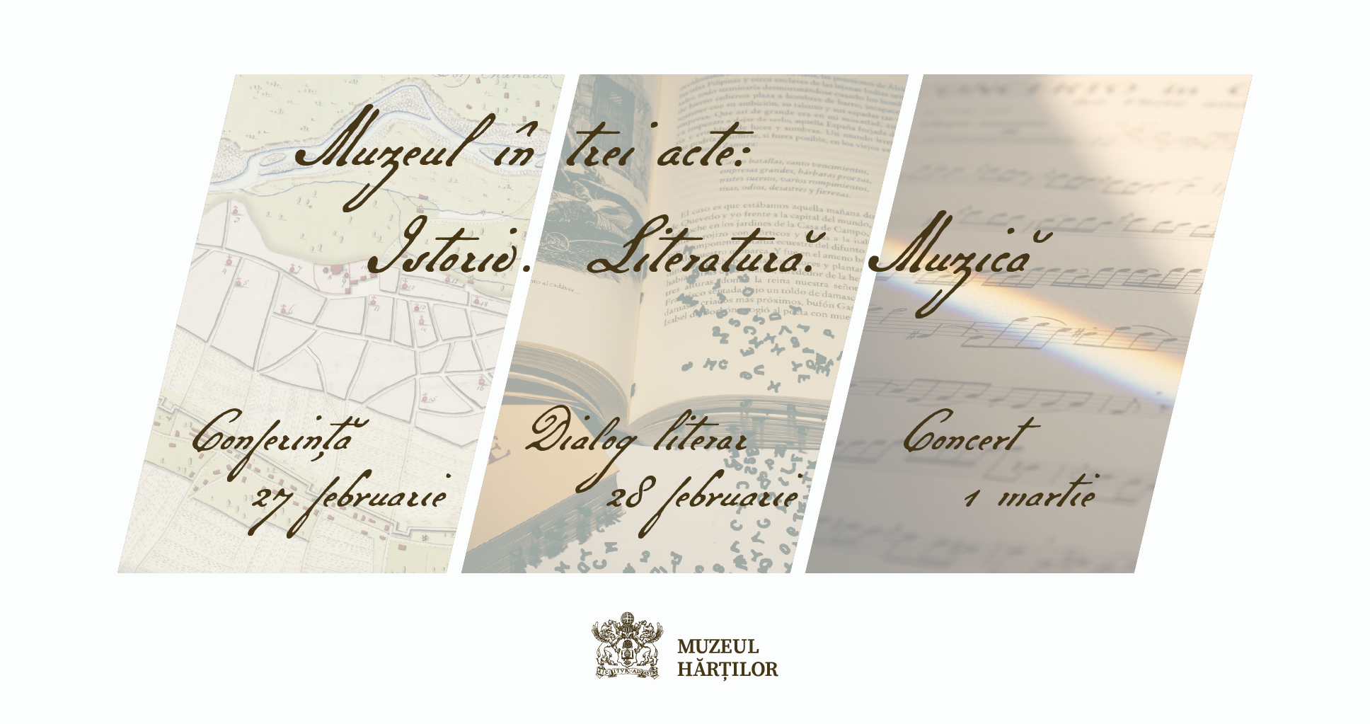 „Muzeul în trei acte: istorie, literatură, muzică”, trei evenimente speciale la Muzeul Hărților