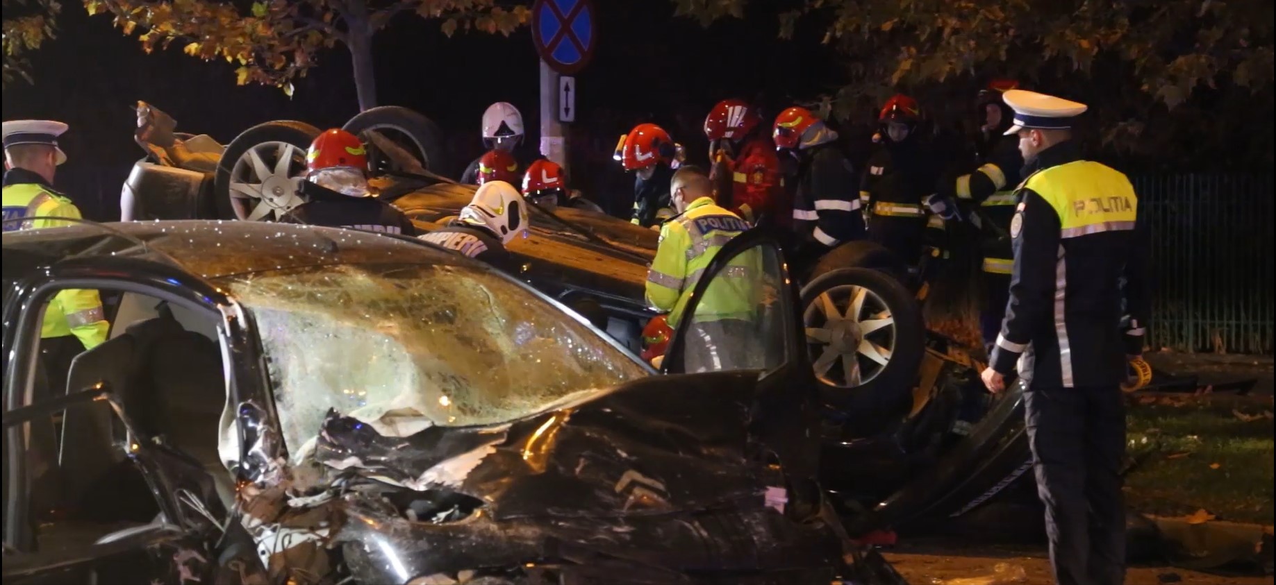 VIDEO | Accident cu şapte maşini pe Șoseaua Gării Cățelu, cinci victime descarcerate