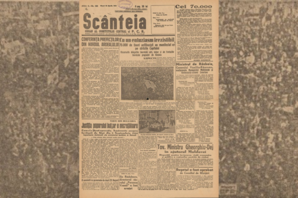 70.000 de tineri antifasciști pe străzile din Capitală, în martie 1945. Sursa: arcanum.com