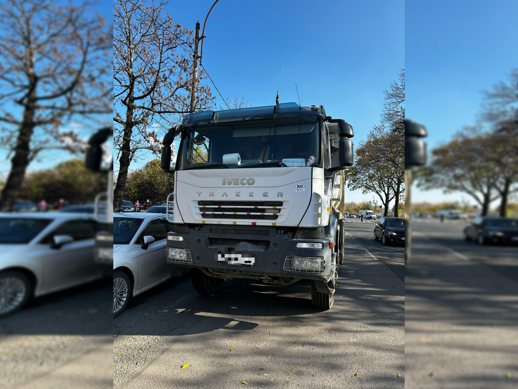 Un paznic beat şi fără permis a furat o autobasculantă şi a condus-o prin Sectorul 3, până a făcut accident