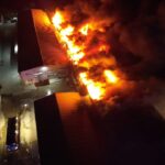 Incendiu uriaş la Afumați. FOTO: ISU B-IF