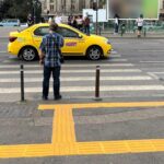 Unde sunt amplasate marcaje pentru nevăzători în București. Foto Primăria Capitalei