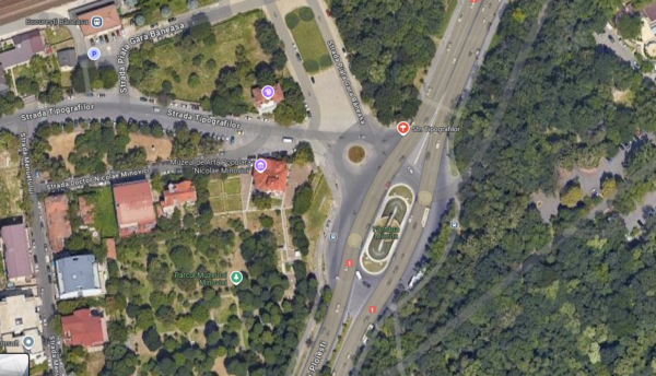 Noi restricţii în nordul Capitalei, pentru şantierul magistralei de metrou M6. FOTO: Google Satellite View