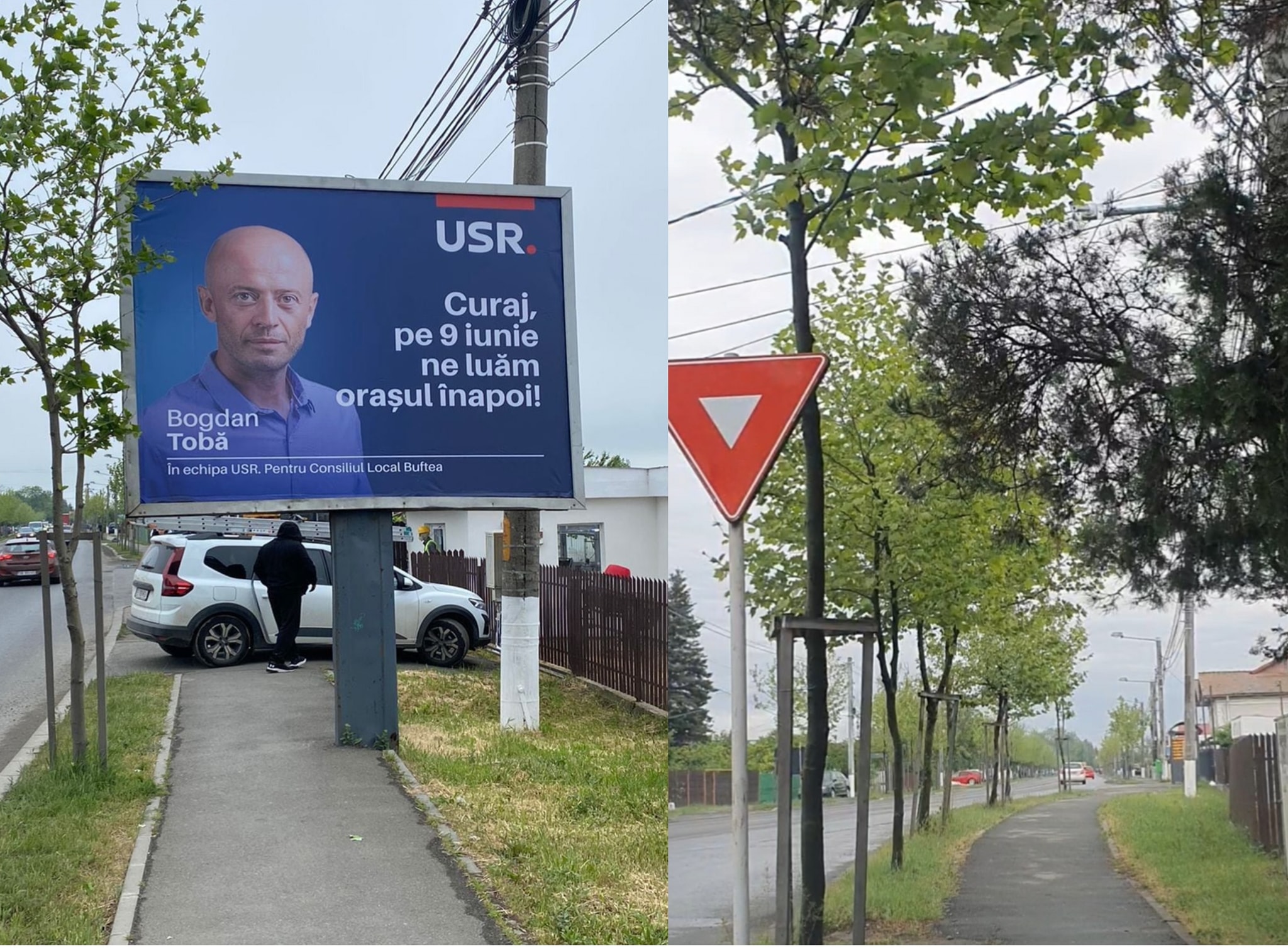 Ilfov | Misterul demolării panourilor electorale din Buftea. Cum a rămas USR-ul fără cele două reclame care promovau un candidat la Consiliul Local