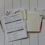 stack of papers flat lay photography