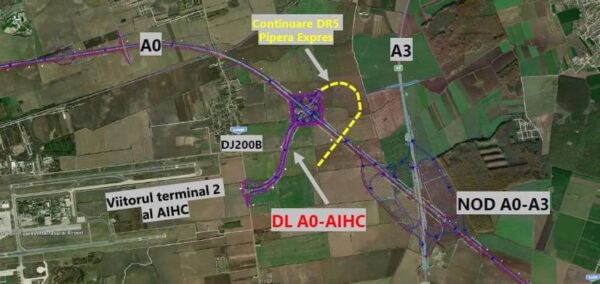 Drum de legătură între A0 şi Aeroportul Otopeni. Costul estimat al şoselei de 2.5 kilometri: 113 milioane euro