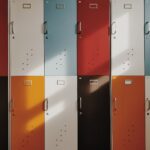 assorted-color lockers
