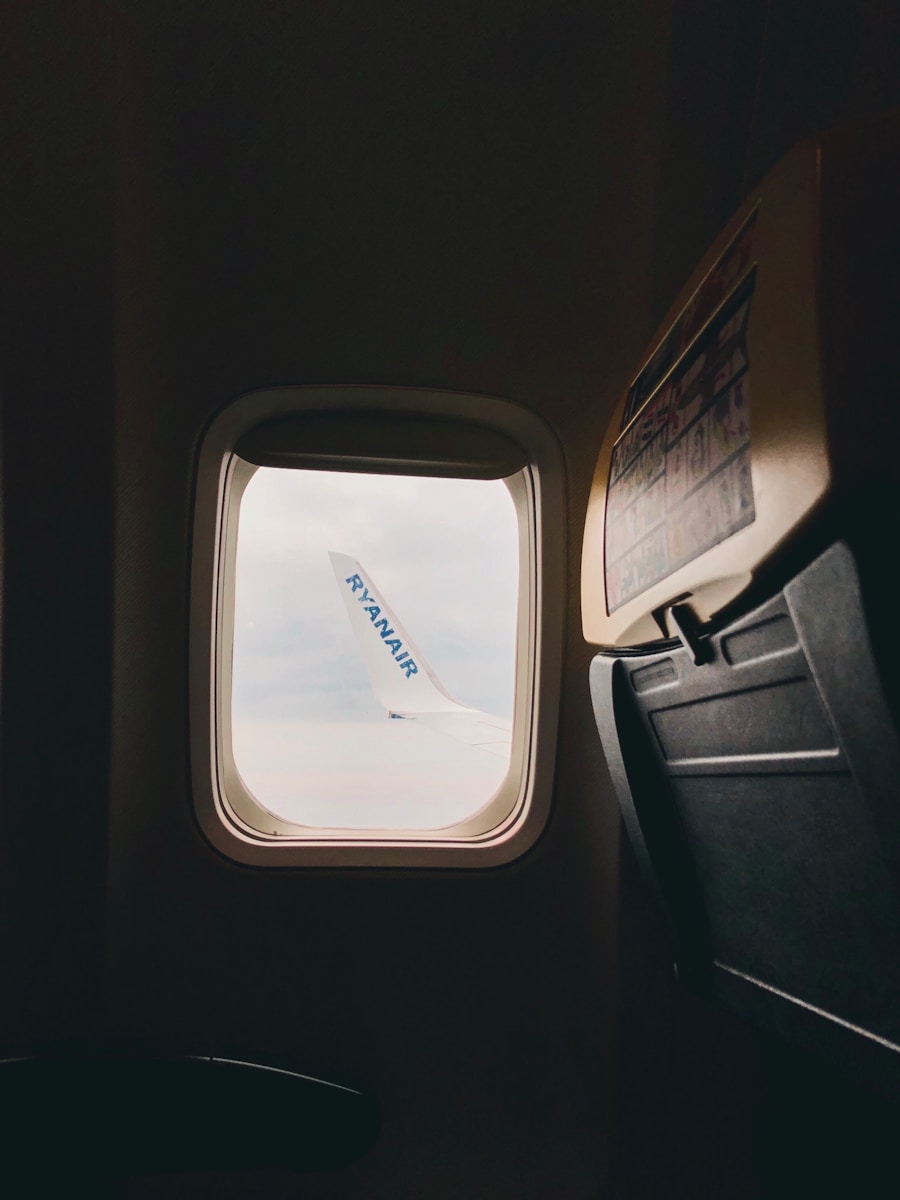 airplane window view of airplane window